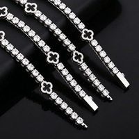 Collier Chaîne Tennis en Zircon Acier Inoxydable Entièrement Pavé Bling Hip Hop Rapper Bijoux pour Hommes Femmes Ne Se Décolore Pas Cadeau