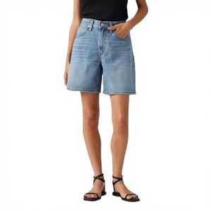 Custom Wash High Quality <b>Stretch</b> Mid Waist Casual Summer Short Women's <b>Denim</b> Shorts Wholesale - Product Image 3
