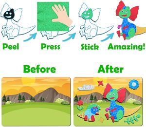 Hot DIY Foil Art Craft Dinosaur Toys Funny Foil Fun Animals Stickers Gift <span class=keywords><strong>Arts</strong></span> <span class=keywords><strong>and</strong></span> <span class=keywords><strong>Crafts</strong></span> Mess Free Paper Art Kits para niños - Product Image 3