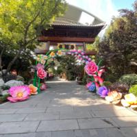 Lanternes géantes personnalisées Si Hai pour festival des fleurs, en tissu de soie, avec éclairage LED, en acier, imperméables, faites à la main, pour décoration de tunnel extérieur