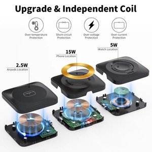 Chargeur sans fil magnétique rapide 3-en-1 15W pour <span class=keywords><strong>Apple</strong></span> Mobile Phones Watches Earphones Multiple Device Charging Adapter - Product Image 5