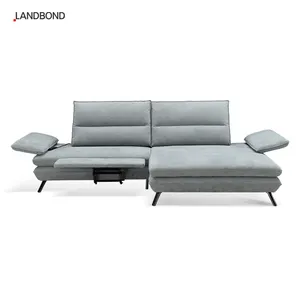 Sofá de tela moderno de alta calidad con función de elevación de pie eléctrico, sofá europeo para sala de estar para Villa y oficina