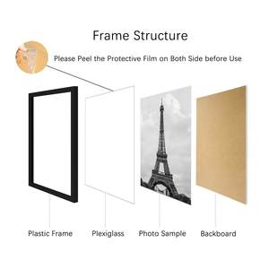 Cadre <span class=keywords><strong>photo</strong></span> étanche en <span class=keywords><strong>plastique</strong></span> pour certificat, affiche, <span class=keywords><strong>photo</strong></span>, affichage horizontal et vertical, à suspendre au mur ou à poser sur table - Product Image 2