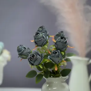 Compre online vaso de flores artificiais para decoração de casamento com verde rosa
