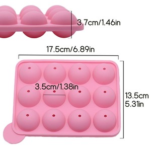 <span class=keywords><strong>Moule</strong></span> à sucettes en silicone de qualité alimentaire, 12 cavités, forme boule, DIY, résistant aux hautes températures, facile à démouler, réutilisable, pour gâteaux - Product Image 5