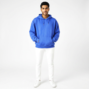 Customizable Men's Fleece Pullover <b>Hoodie</b> Polyester/Cotton Blend Breathable & Quick Dry Regular Fit Winter Casual Style - Product Image 1