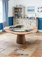 Table à manger ronde pivotante en céramique de style nordique médiéval, design italien minimaliste moderne de luxe, assemblage requis