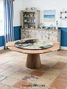 <span class=keywords><strong>Table</strong></span> à manger ronde pivotante en céramique de style nordique médiéval, design italien minimaliste moderne de luxe, assemblage requis - Product Image 3