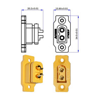 Conector XT60E-F, Conector Hembra XT60E, Conector Macho XT60H, Adaptador de Conector Tipo Bala para Batería Lipo RC FPV, Quadcopter RC, Conector Hembra XT60E