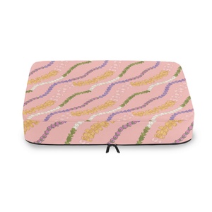 Organiseurs de bagages de voyage à double fermeture éclair, motif fleurs de lei roses d'Hawaï, 4 pièces, conception personnalisée, cubes de compression pour valises - Product Image 6