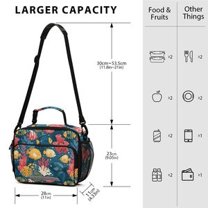 Colorful Fish Coral Print Custom Cartoon Kids <b>Insulated</b> Cooler <b>Lunch</b> Bag Waterproof Thermal Bento <b>Insulated</b> <b>Lunch</b> Bag for Kids - Product Image 2