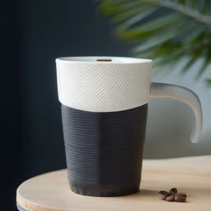 Umwelt freundliche Keramik-Kaffeetasse Anti-Hot-Design-Tasse Anpassung Recycelte minimalist ische Reise becher Keramik - Product Image 2