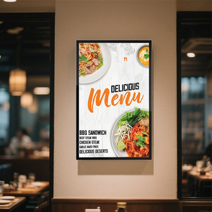 <span class=keywords><strong>Écran</strong></span> publicitaire commercial de 55 pouces, affichage numérique mural, <span class=keywords><strong>écran</strong></span> <span class=keywords><strong>tactile</strong></span> pour utilisation en intérieur, pour <span class=keywords><strong>restaurant</strong></span>, menu de restauration rapide - Product Image 1