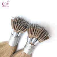 Offre Spéciale Prix Usine Extensions de Cheveux Humains Russes à Pointe Nano Kératine pour Femmes, Cheveux Vierges Naturels Invisibles 100% Humains à Fusionner