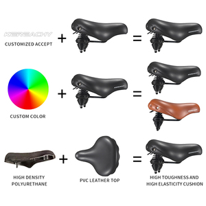 KEREACHY <span class=keywords><strong>Selle</strong></span> <span class=keywords><strong>de</strong></span> vélo électrique rétro marron épaissie, ultra-large, <span class=keywords><strong>avec</strong></span> double ressort et <span class=keywords><strong>amortisseur</strong></span>, pour vente en gros - Product Image 6