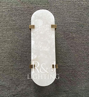 Appliques murales LED rectangulaires en laiton, luminaire décoratif en albâtre pour salon, éclairage intérieur en cuivre pour villa résidentielle