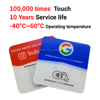 Carte NFC d'Affaires Personnalisable pour Réseaux Sociaux, RFID Programmable, Étanche, Puce NTAG213 13.56MHz, Carte Google Review NFC en Acrylique