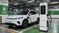 Nouvelle station de recharge pour véhicules électriques 7 kW Type 2, sur pied, à une seule prise, OCPP 1.6J, mesure de l'énergie, carte RFID, IP54, extérieur