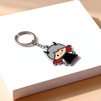Porte-clés en métal personnalisés avec logo d'ange d'anime, peinture émaillée dure, porte-clés en alliage moulé sous pression pour souvenir