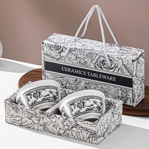 Ensemble de bols Bohemia en porcelaine fine de 4,5 pouces, imprimés colorés sous glaçure, pour riz et salade, idéal pour la cuisine et les cadeaux de fête - Product Image 1