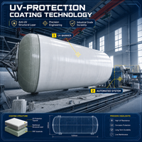 Réservoir en fibre de verre FRP GRP à filament horizontal, résistant aux intempéries, sur mesure, pour le stockage de liquides dans les installations industrielles