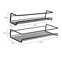 Support mural métallique moderne multi-niveaux pour épices et bouteilles d'assaisonnement, finition peinture laquée, lot de 2, vente chaude