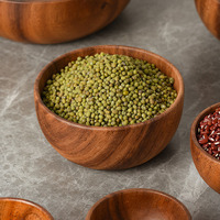 Groothandel Handgemaakte Grote Babydeegsalade Fruit Eten Serveren Groente Mengkom Ronde Natuurlijke Acacia Houten Kom