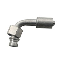 Raccords de climatisation automobile en aluminium Springlock à embout coudé, connecteurs femelles pour tuyaux de climatisation avec ferrule en fer, fabriqués en Chine