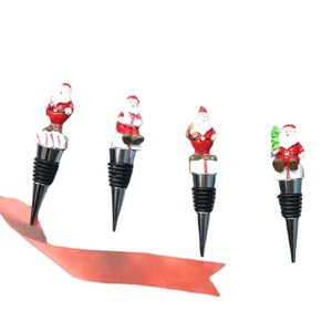 Christmas Santa Claus Resin Metal <b>Wine</b> <b>Stoppers</b> Bottle Gift Packaging Champagne <b>Stopper</b> - Product Image 3