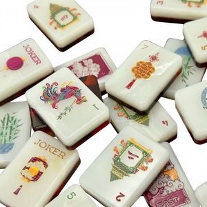 Tuiles de mahjong américaines en acrylique à 4 couches, 160 pièces, ensemble portable de luxe sculpté pour 4 joueurs - Product Image 5