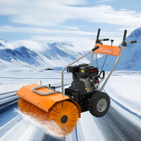Déneigeuse multifonctionnelle à démarrage manuel 6,5 CV, machine à neige à essence poussée à la main pour l'hiver, pour camions et remorques