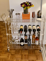 Chariot de bar élégant en acrylique transparent, chariot de rangement roulant moderne et minimaliste pour le salon, décoration de la maison
