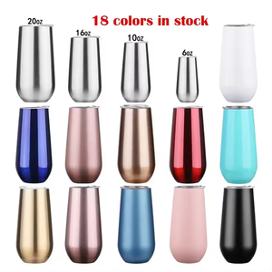 Gobelets isothermes en acier inoxydable sans pied de 6 oz/10 oz pour flûtes, incassables, cadeau de mariage pour demoiselle d'honneur, logo personnalisé - Product Image 1