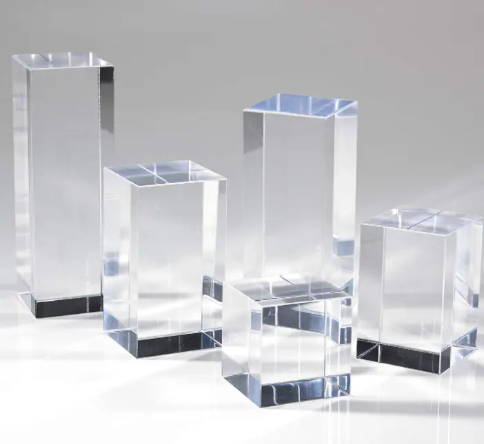 Blok Display Perhiasan Akrilik Bening Kubus Mainan Plexiglass Kotak Kustom Bening