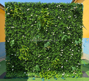 A51 Enrollar flores de boda 5D Hierba verde artificial Pared Rosa Flor Fondo Pared Bosque Flor artificial Pared para boda - Product Image 5