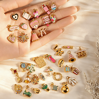 Breloques en émail plaqué or 18 carats PVD en acier inoxydable, pendentifs mignons en forme de bikini, cœur, fleur, thème voyage pour la fabrication de bijoux DIY
