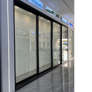 Porte e Finestre Pieghevoli Moderne in <span class=keywords><strong>Alluminio</strong></span> Low-E Nere/Bianche, con Vetri Isolati e Resistenti agli Urti, in Lega di <span class=keywords><strong>Alluminio</strong></span> Orizzontale per Edifici - Product Image 2
