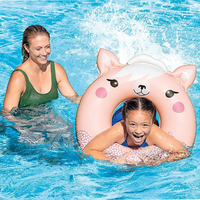 Bouée gonflable en forme d'animal de dessin animé, flotteur de piscine pour enfants, jouet aquatique d'été pour fête à la plage ou à la piscine