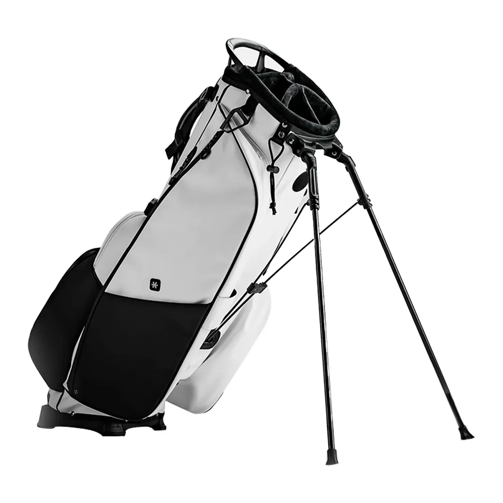 प्राइमस गोल्फ शीर्ष गुणवत्ता प्रीमियम सफेद गोल्फ स्टैंड बैग कस्टम ODM लक्जरी पु चमड़ा गोल्फ बैग