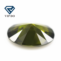 Échantillon gratuit de pierres précieuses 5A grade 2x3mm-15x20mm, taille ovale péridot/d-péridot, zircone cubique, pierres précieuses synthétiques à facettes de coupe ovale CZ