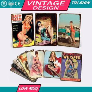 Letrero de Metal Personalizado, Arte Retro para Pared, Placa Vintage con Imágenes de Pin-up Girls, Venta al Por Mayor de Fábrica, para Bar, Hogar, Club - Product Image 1