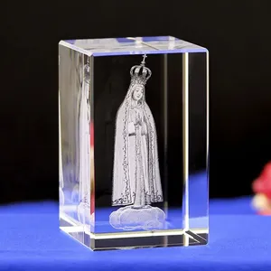 Cubo de cristal grabado láser 3D personalizado OEM / ODM