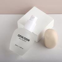 Vente en gros d'usine, flacon en verre givré ovale de 30 ml, emballage élégant pour sérum de soin de la peau ou crème pour le visage