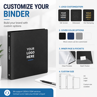 Organiseur de documents avec logo personnalisé, 50 pochettes, 100 pages, classeur à 3 anneaux, étanche, en PP, pour le bureau et l'école