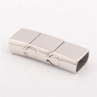 Fermoir magnétique en acier inoxydable de 13,5 mm x 6 mm avec trou intérieur pour bracelet en cuir et fabrication de bijoux – Vente en gros