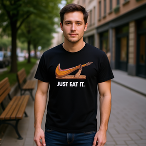 T-shirt Just Eat IT nera con grafica promozionale - Product Image 3