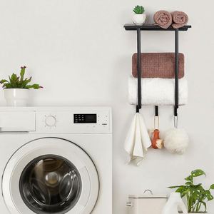 WEKIS Modern Wall <b>Mounted</b> Bathroom Towel Rack with 3 Hooks Cast Iron in ORB Color for Large and Small Towels - Product Image 6