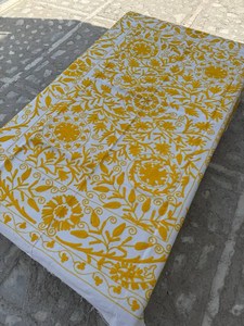 Handmade Cotton Suzani <b>Quilt</b> Floral Embroidered <b>Bedspread</b> Cozy Bohemian Interior Throw - Product Image 5