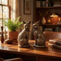 Serre-livres en résine en forme de chat mignon, support de livre en forme d'animal, décoration artistique pour la maison, le bureau et le bureau d'étude, vente en gros