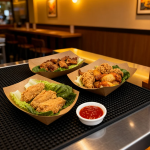 Plateau <span class=keywords><strong>de</strong></span> bateau <span class=keywords><strong>en</strong></span> papier kraft recyclable pour salade Logo personnalisé jetable poulet frit à emporter <span class=keywords><strong>en</strong></span> gros - Product Image 2